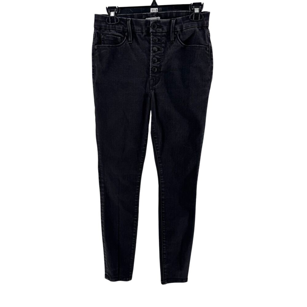 Good‎ American Black 307 High Rise Button Fly Skinny Jeans Size 4/27